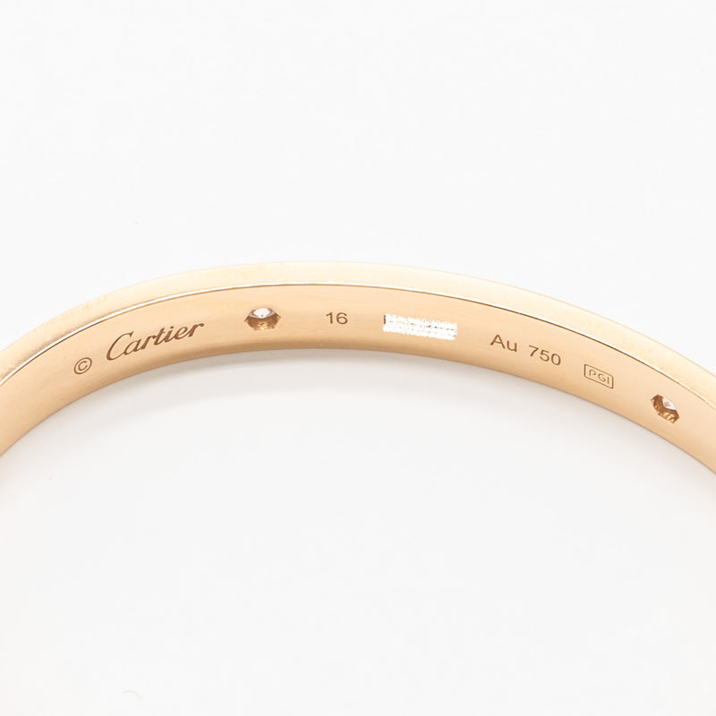 Cartier love bracelet rose gold 4 diamonds best sale