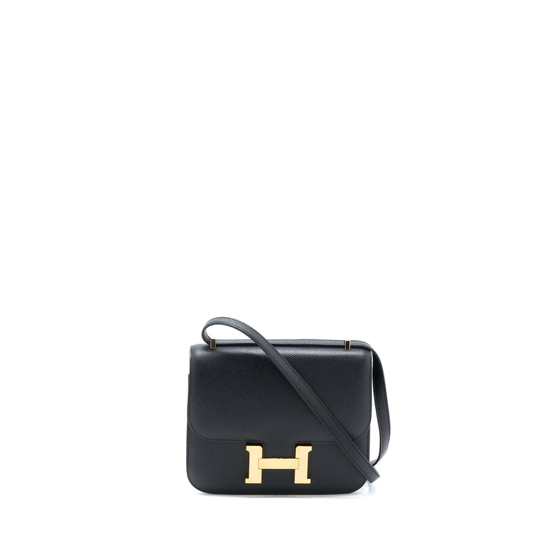 Hermes Mini Constance Epsom Black RGHW Stamp Y