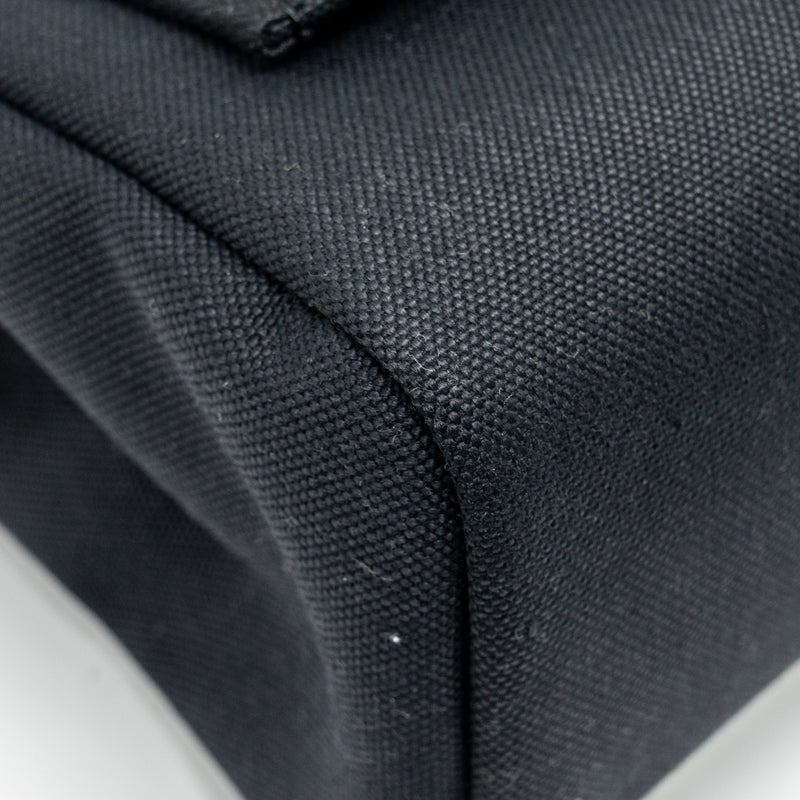 Hermes Herbag 31 Zip Bag Canvas/Hunter Black SHW Stamp B
