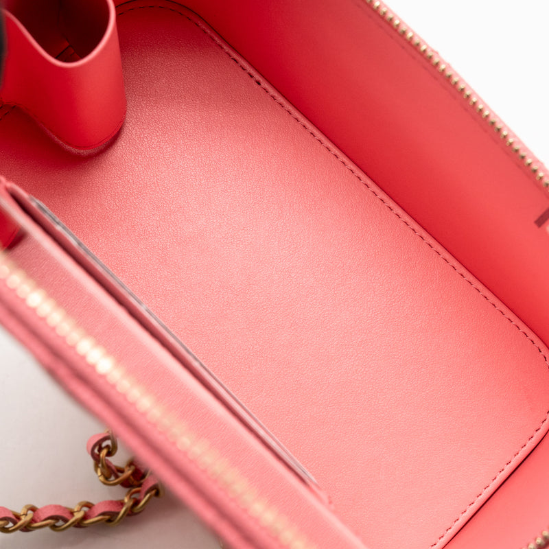Chanel Letter Top Handle Long Vanity Caviar Pink GHW