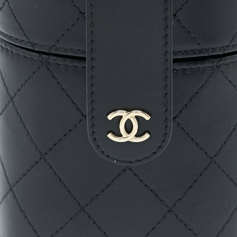 Chanel Vertical Clutch with Chain Lambskin Black LGHW