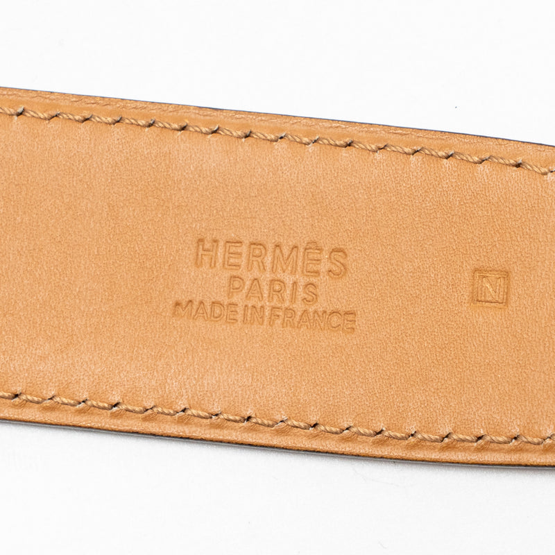 Hermes size 90 collier de chien belt ostrich pink GHW stamp square N