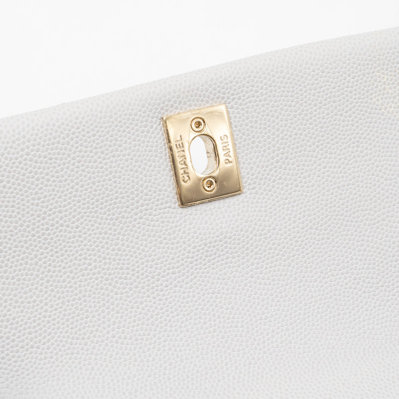Chanel small coco handle caviar light grey LGHW