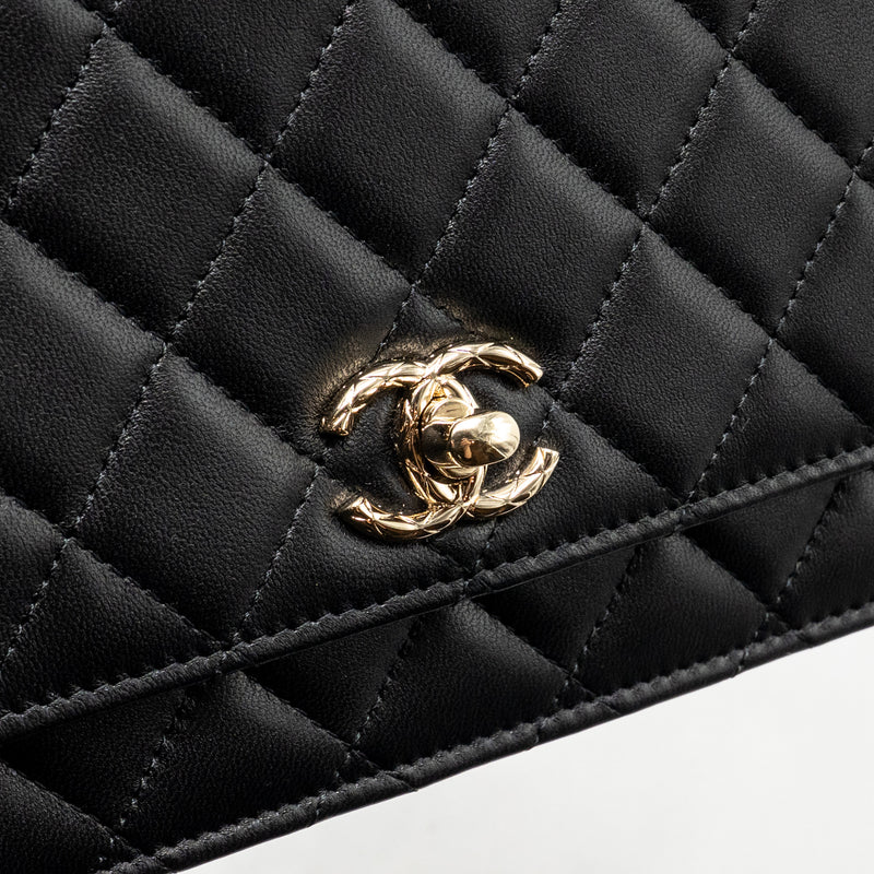 Chanel Trendy CC Wallet on Chain Lambskin Black LGHW (Microchip)