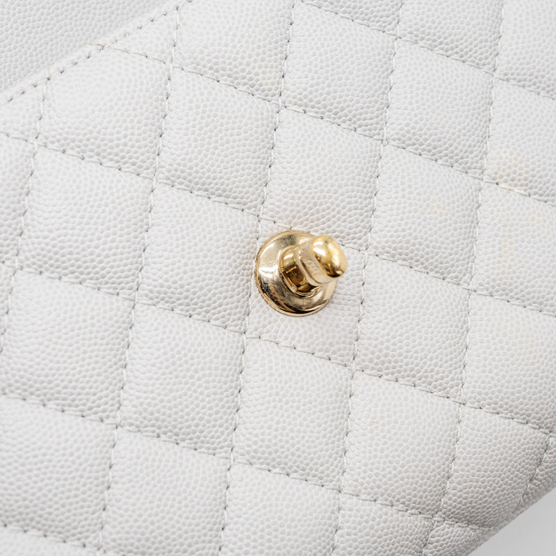 Chanel small coco handle caviar light grey LGHW