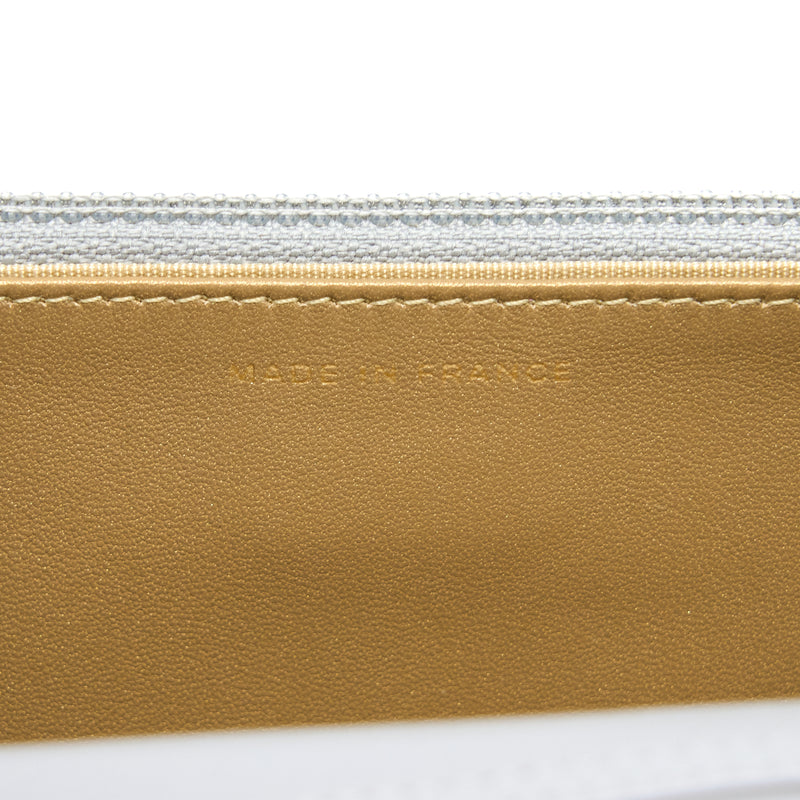 Chanel Pearl Crush Wallet on Chain Lambskin Light Grey GHW (Microchip)
