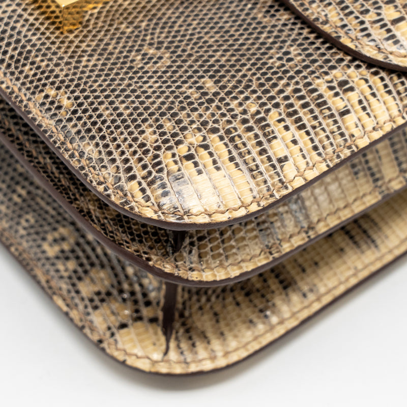 Hermes Mini Constance Lizard Natura Lisse Desert GHW Stamp Z