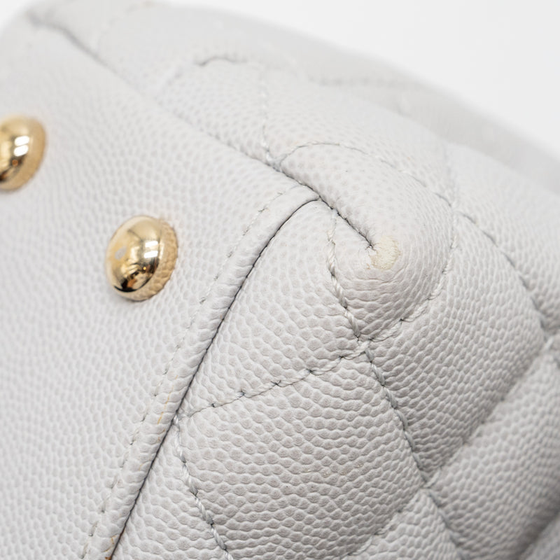Chanel small coco handle caviar light grey LGHW