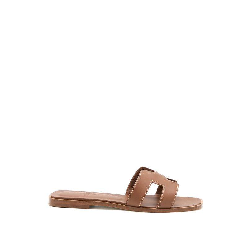 Hermes Size 38 Oran Sandal Calfskin Gold