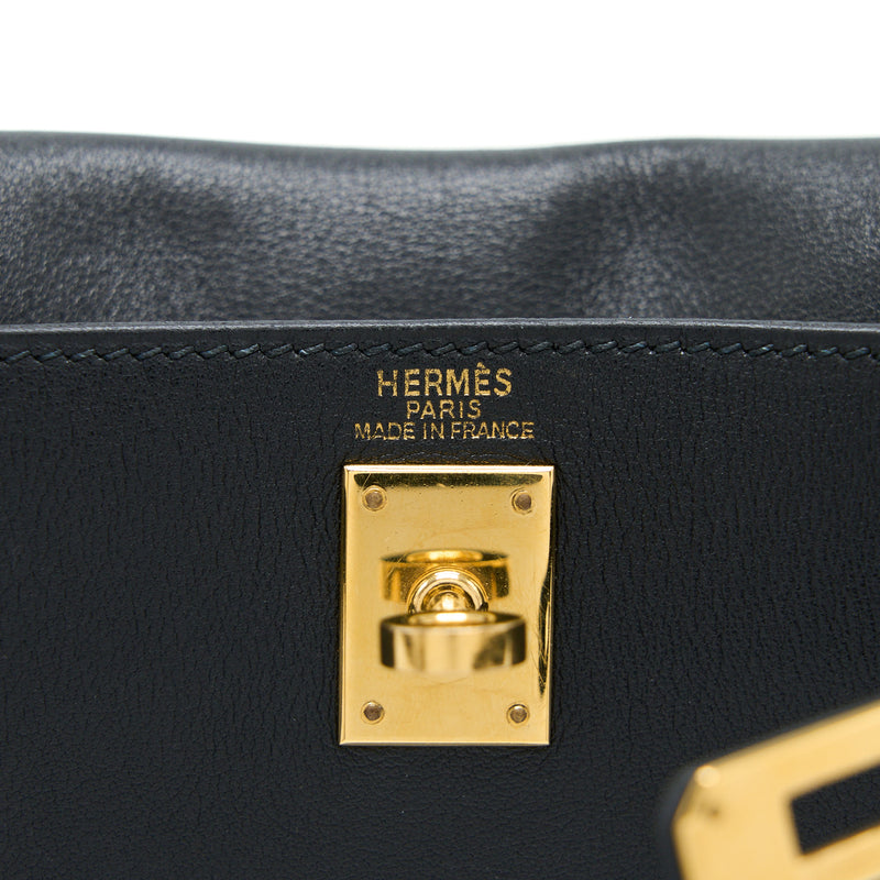 Hermes Vintage Kelly Ado Backpack 20CM Swift Black GHW Stamp