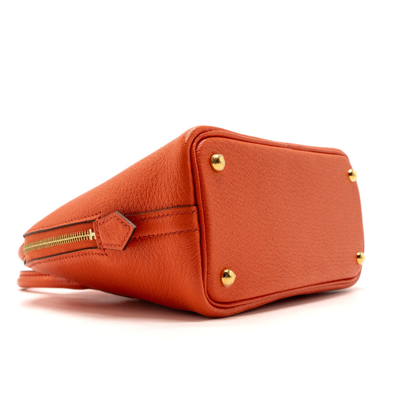 Hermes Mini Bolide Chevre Mysore Poppy Orange GHW Stamp A