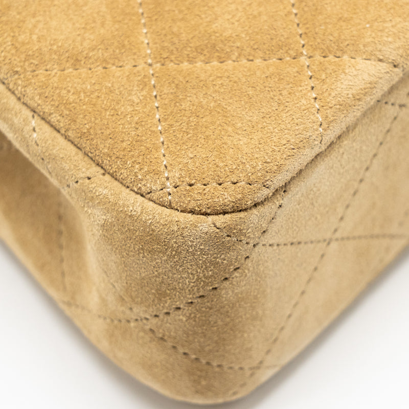 Chanel 25a Suede Patchwork Mini Crossbody Bag Lambskin Brown/black GHW (microchip)