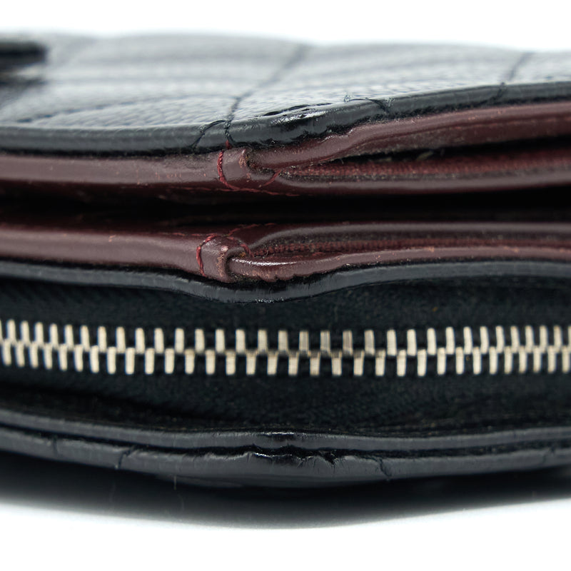 Chanel Compact Zipper Wallet Caviar Black SHW