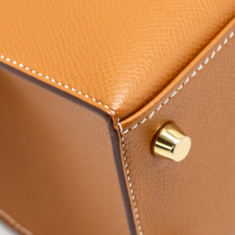 Hermes Kelly 25 Epsom Gold GHW Stamp D