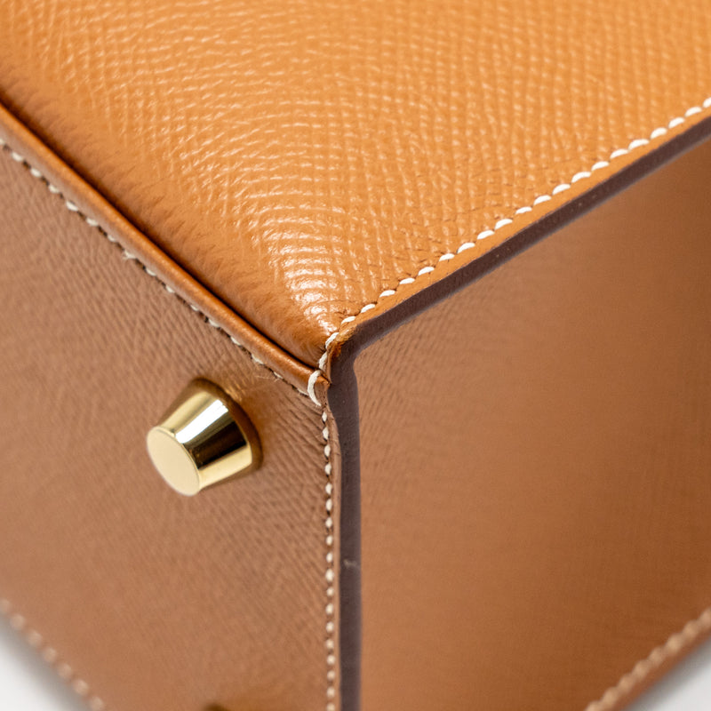 Hermes Kelly 25 Epsom Gold GHW Stamp D