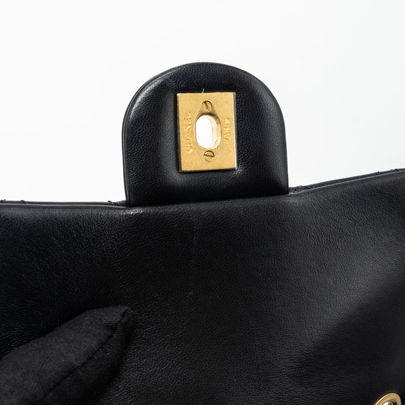 chanel pearl crush mini square flap bag lambskin black GHW (microchip)