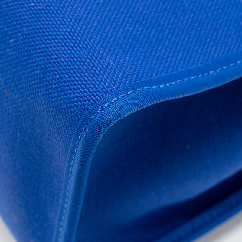 Hermes Herbag 31 Zip Bag Canvas/Hunter Leather Bleu Electrique/Bleu Indigo SHW Stamp A