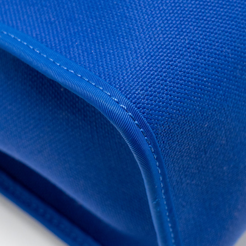 Hermes Herbag 31 Zip Bag Canvas/Hunter Leather Bleu Electrique/Bleu Indigo SHW Stamp A