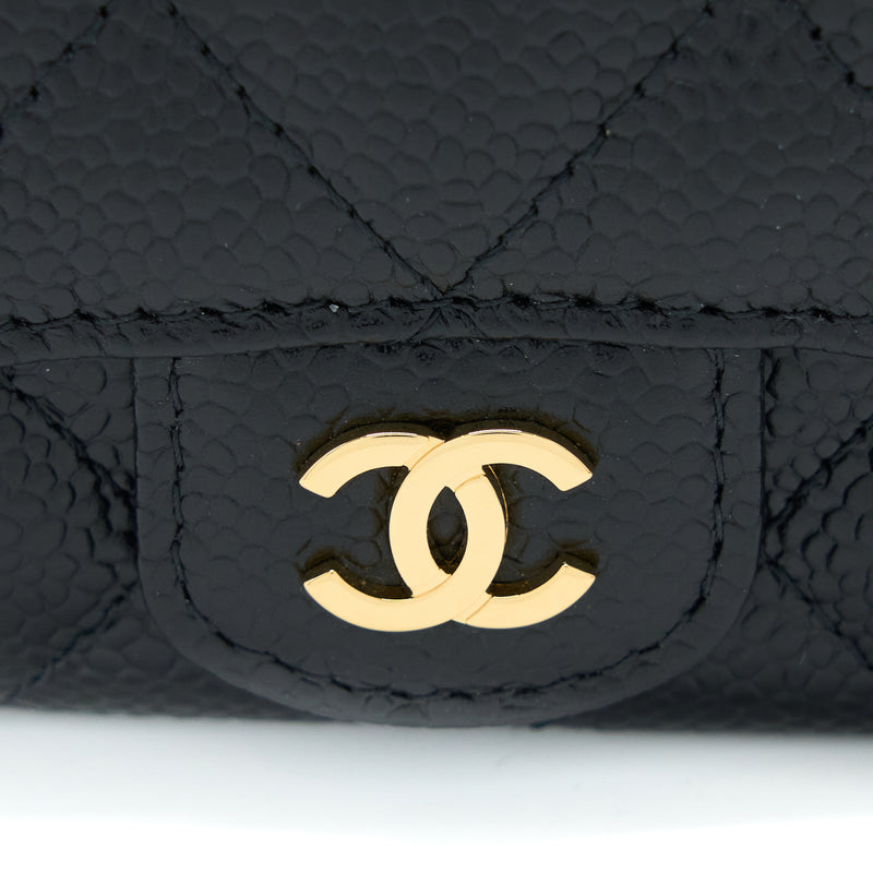 Chanel Flap Key Holder Caviar Black GHW