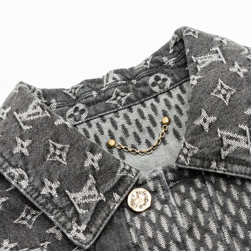 Louis Vuitton X Nigo Size 44 Monogram Denim Jacket Black/ Grey