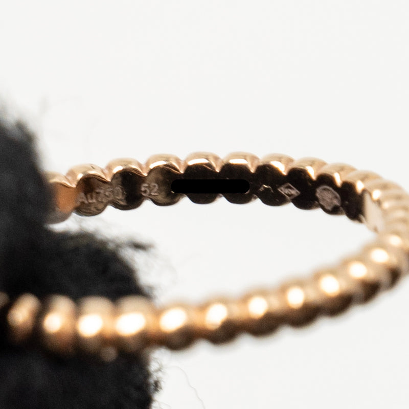 Van Cleef and Arpels size 52 Perlee pearls of gold ring, small model rose gold