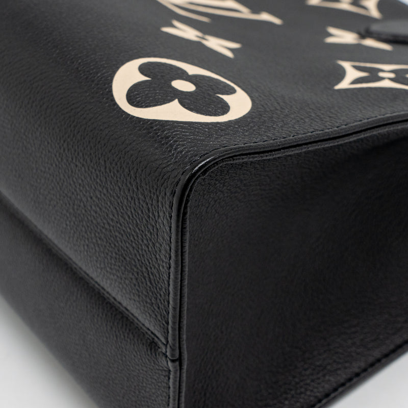 Louis Vuitton Onthego MM Monogram Empreinte Leather Black/Beige GHW