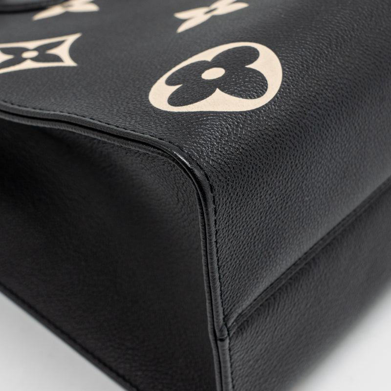 Louis Vuitton Onthego MM Monogram Empreinte Leather Black/Beige GHW