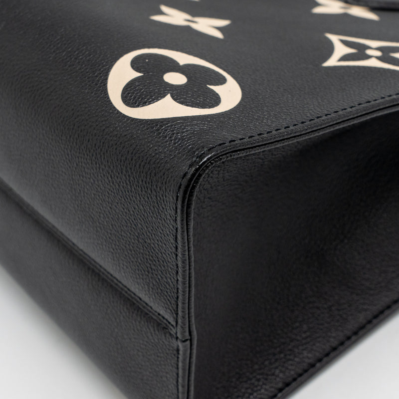 Louis Vuitton Onthego MM Monogram Empreinte Leather Black/Beige GHW