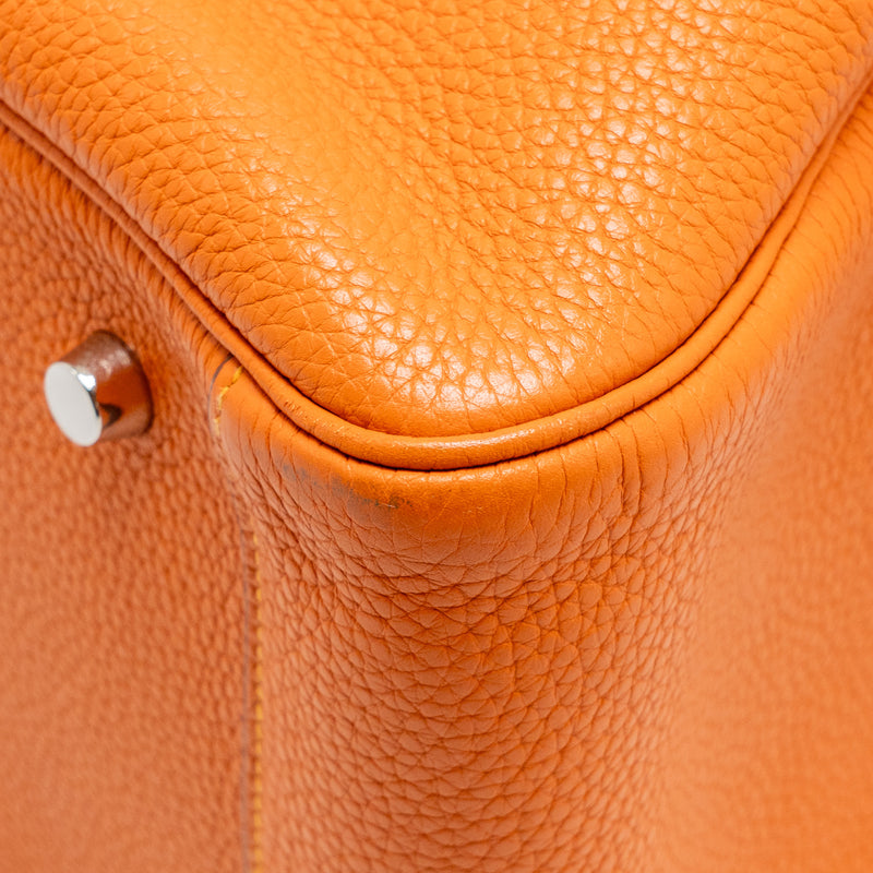 Hermes Lindy 34 Clemence Orange SHW Stamp Square Q