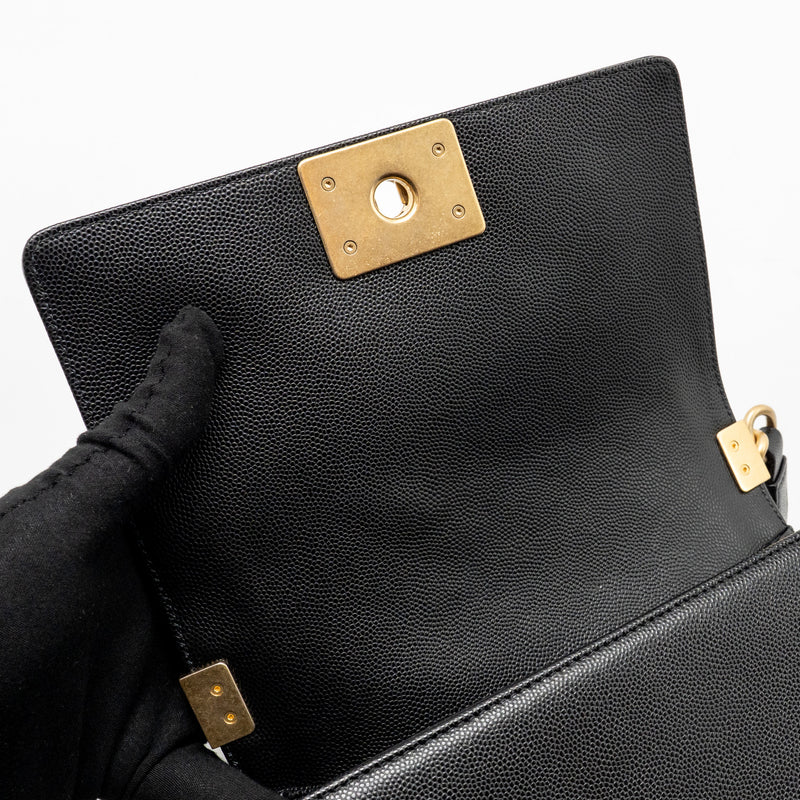 Chanel Small Boy Bag Caviar Black GHW (Microchip)