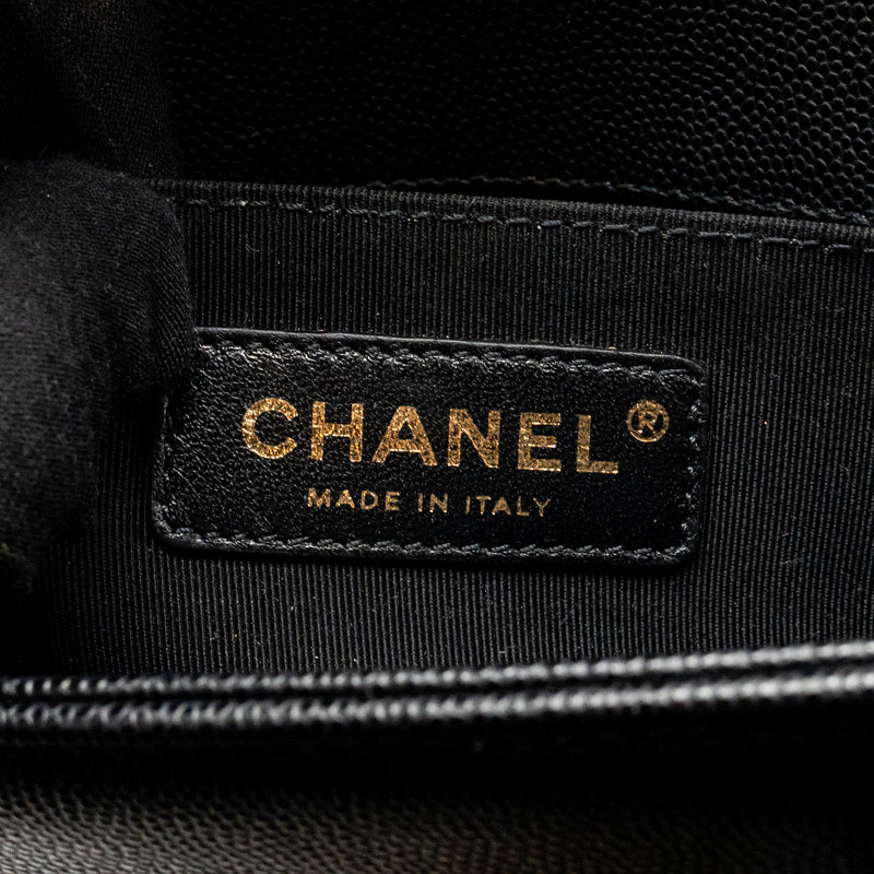 Chanel Small Boy Bag Caviar Black GHW (Microchip)