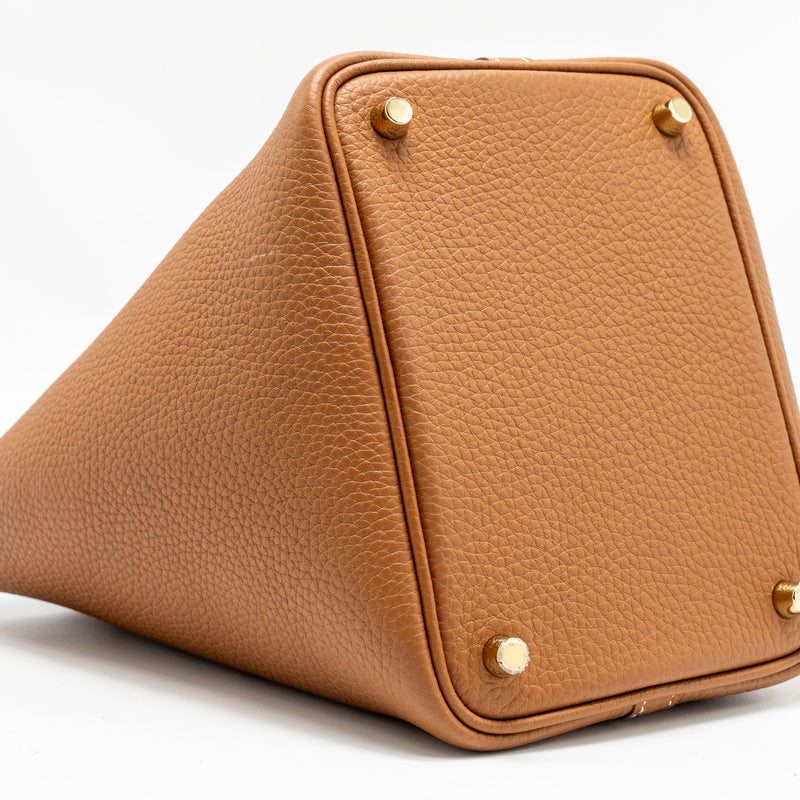 Hermes Picotin 18 Lock Bag Clemence Gold GHW Stamp B