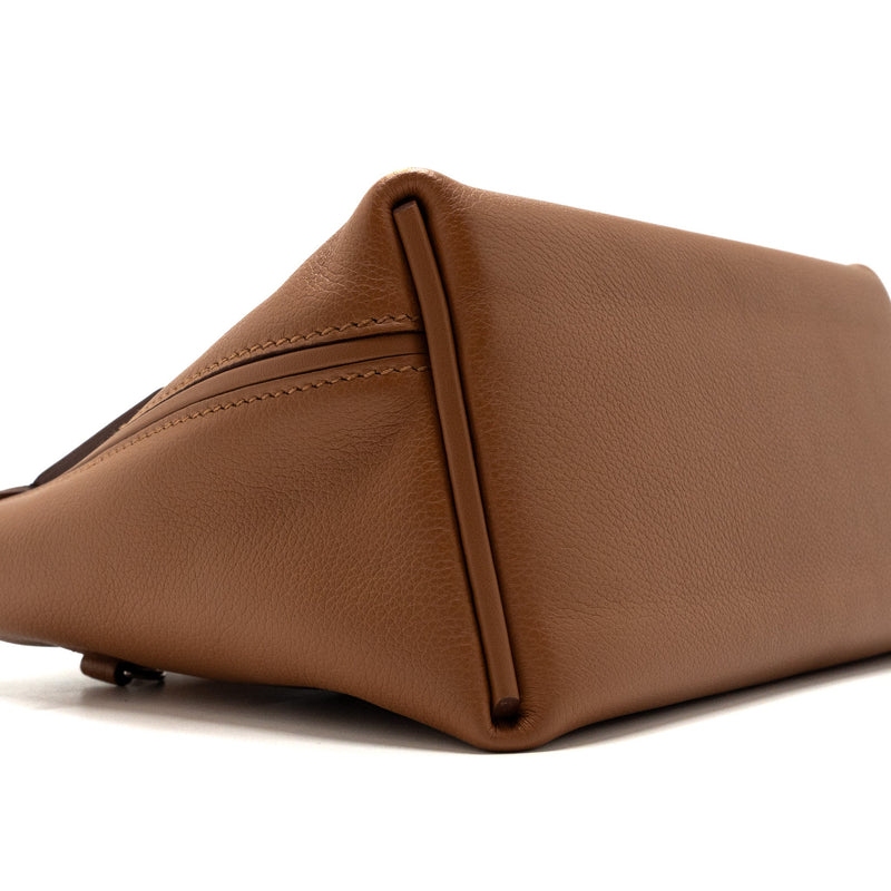 Hermes mini 24/24 2424-21 bag evercolor / swift gold SHW stamp U