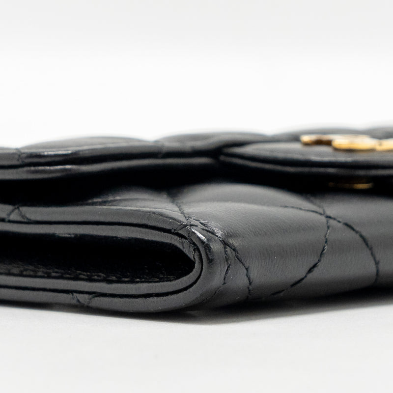 Chanel Classic Flap Card Holder Lambskin Black GHW