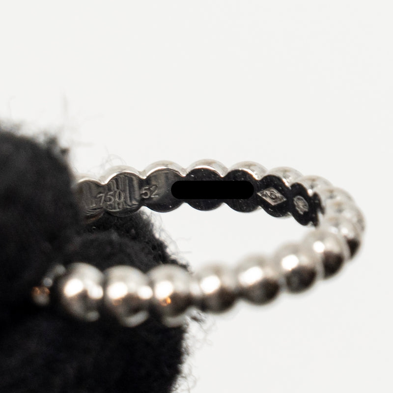 Van Cleef and Arpels Size 52 Perlee Pearls of gold ring medium model white gold