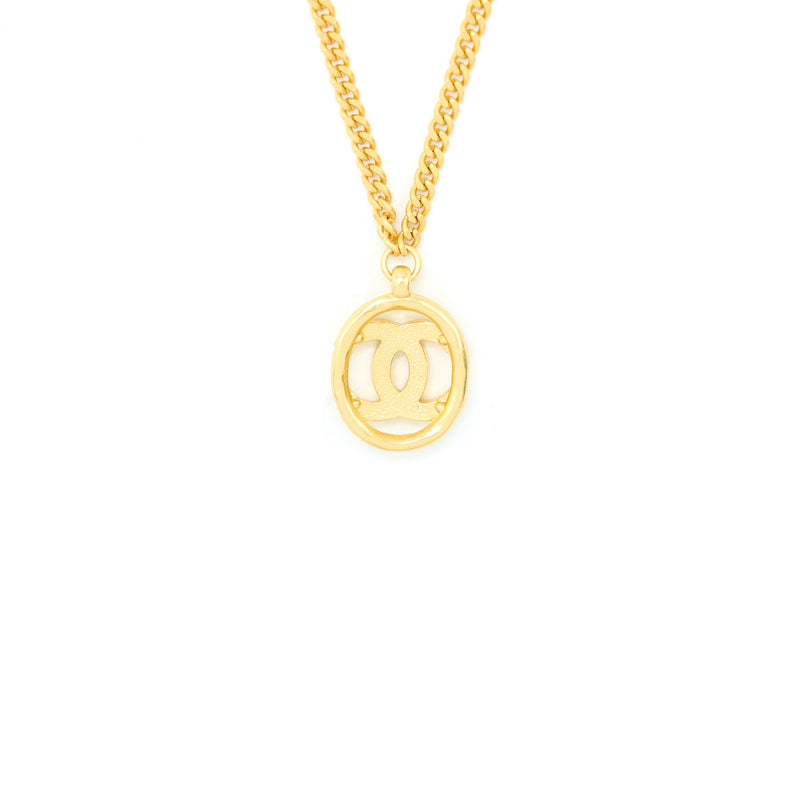 Chanel CC Logo Crystal and Pearl Star Necklace Gold Tone