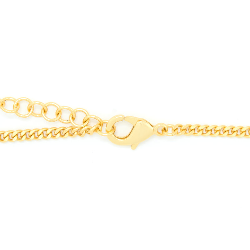 Chanel Round CC Logo Necklace Crystal Gold Tone