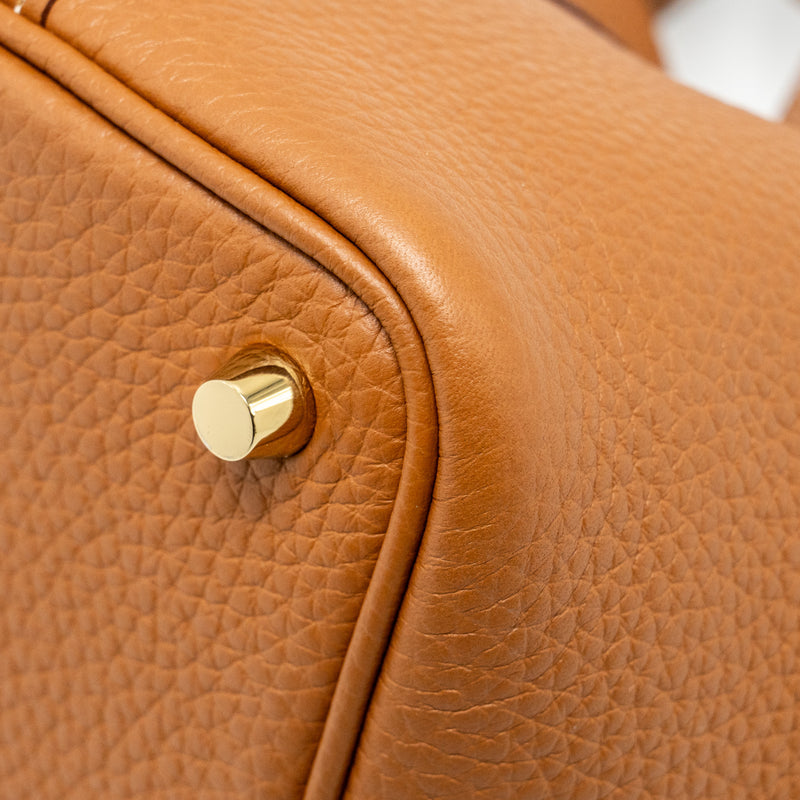 Hermes Picotin 18 Lock Bag Clemence Gold GHW Stamp B