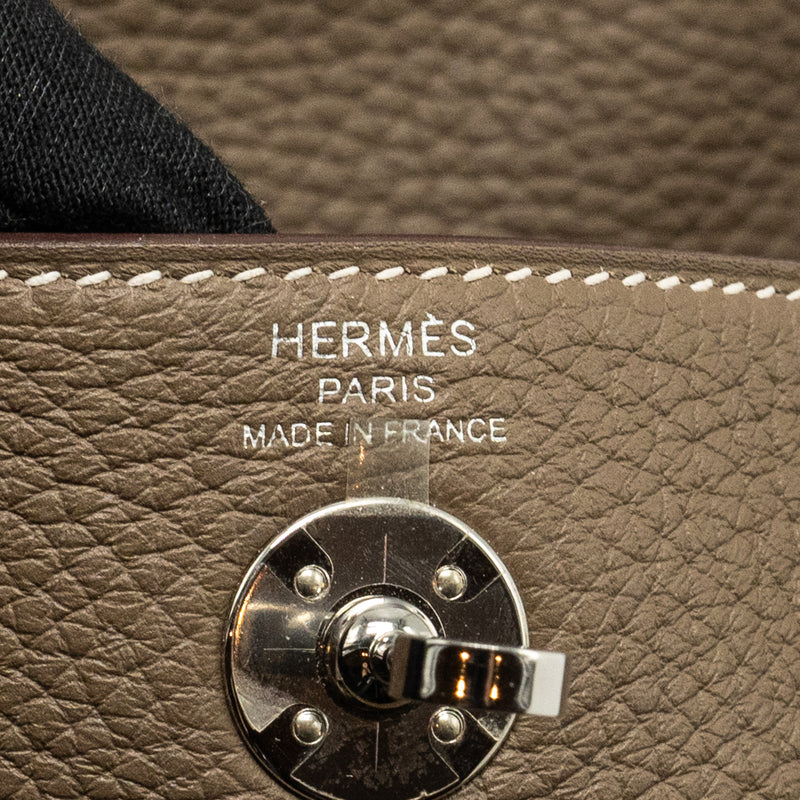 Hermes Mini Lindy Clemence Etoupe SHW Stamp Z