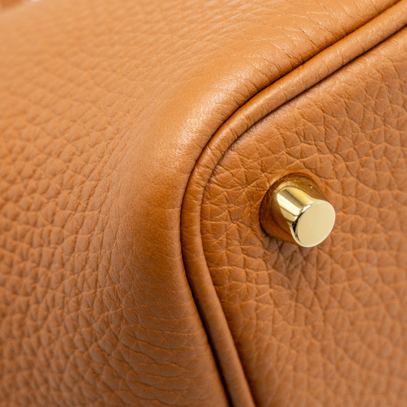 Hermes Picotin 18 Lock Bag Clemence Gold GHW Stamp B