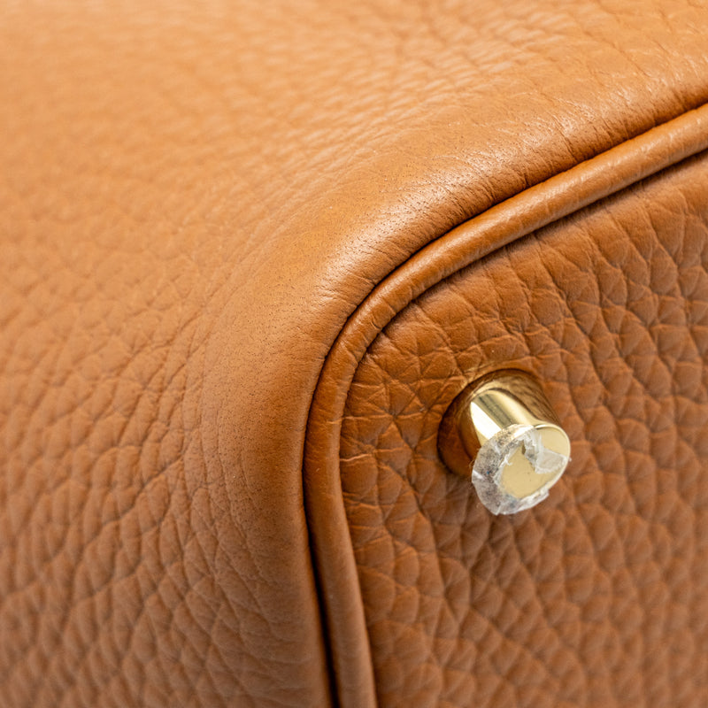 Hermes Picotin 18 Lock Bag Clemence Gold GHW Stamp B