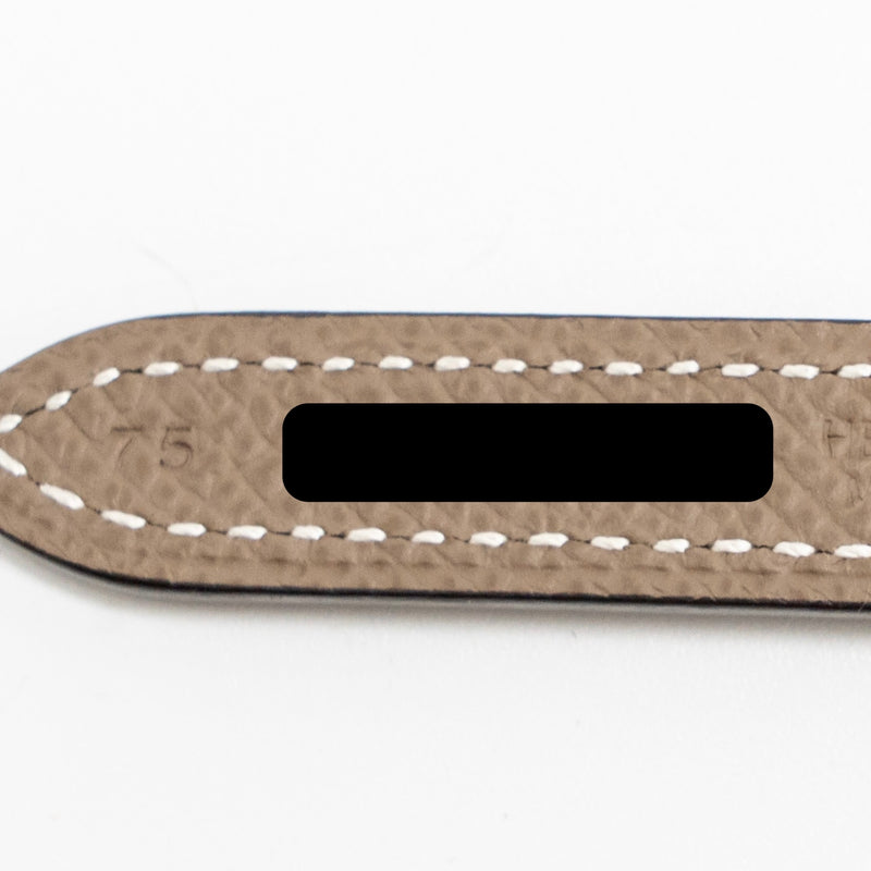 Hermes Size 75 Mors H Buckle Reversible Belt Epsom/Swift Etoupe/Black SHW Stamp B