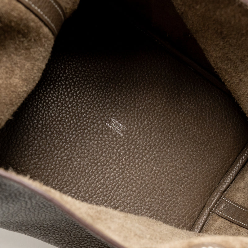 Hermes Picotin 22 Lock Bag Clemence Etoupe SHW Stamp C