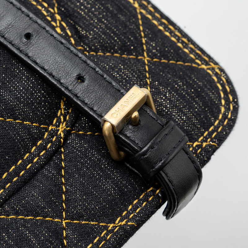 Chanel 23S flap backpack denim dark blue Brushed GHW (microchip)