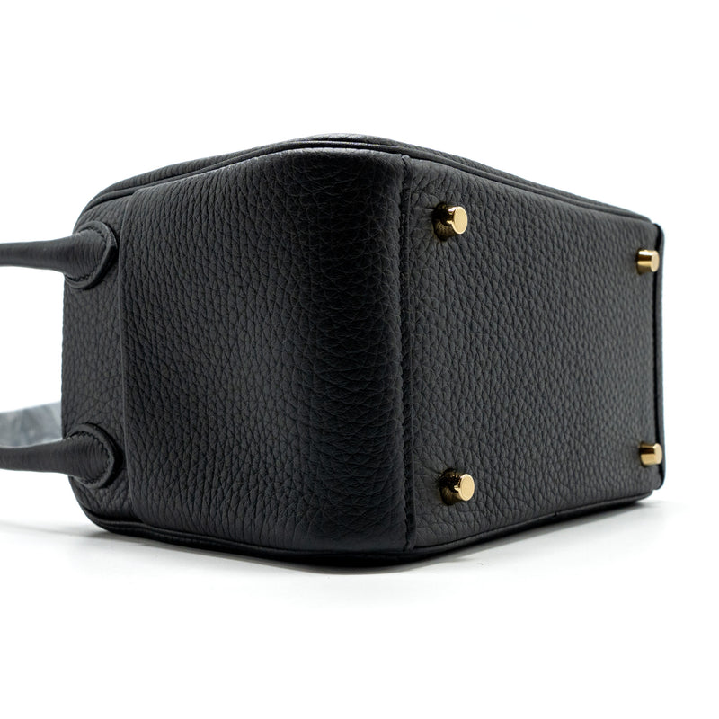 Hermes Mini Lindy Clemence Black GHW Stamp B
