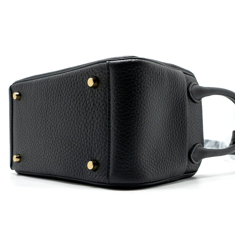 Hermes Mini Lindy Clemence Black GHW Stamp B