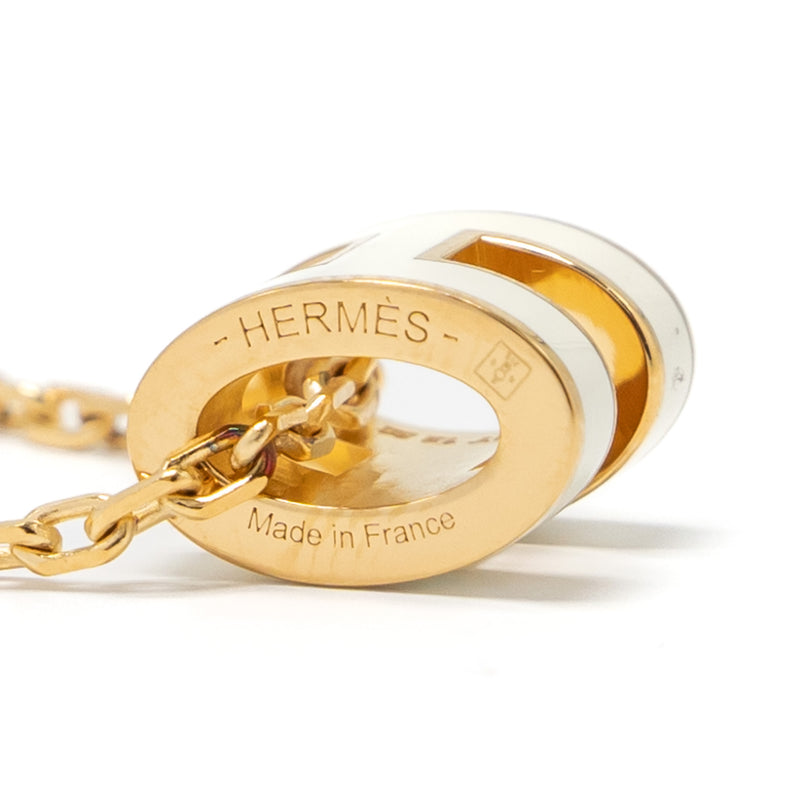Hermes mini pop h pendant Blanc GHW