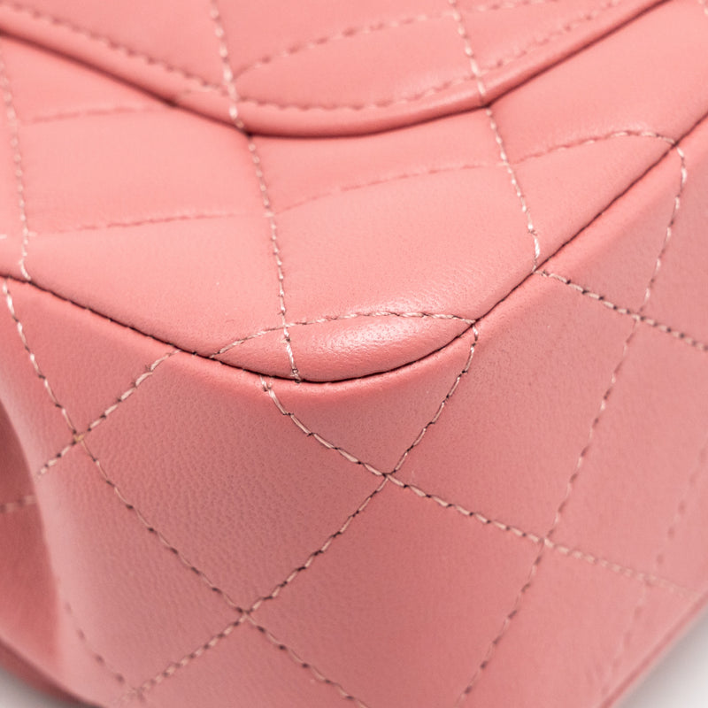Chanel Mini Rectangular flap bag lambskin pink SHW