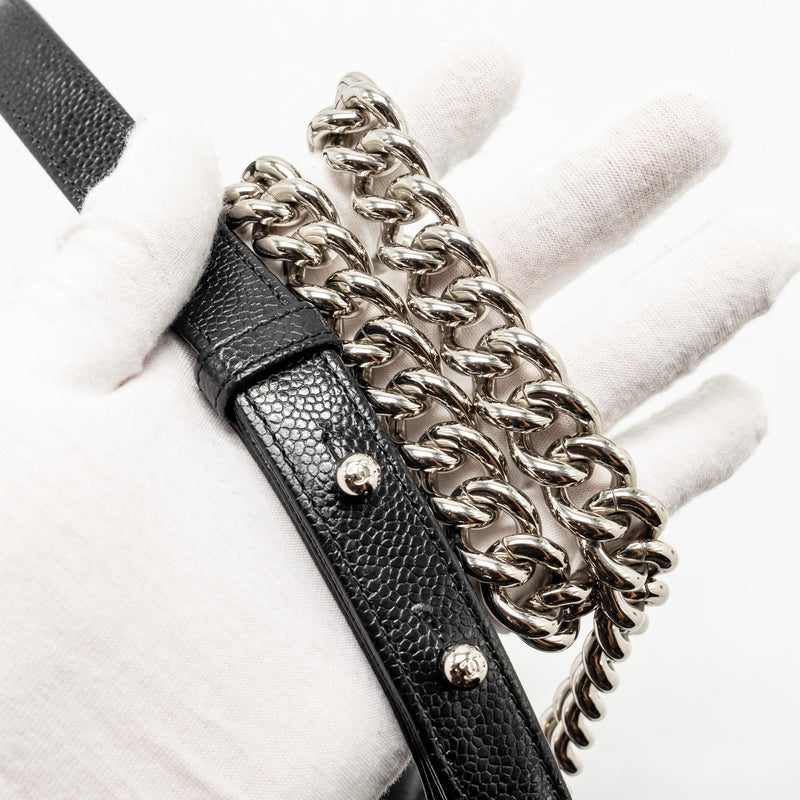 Chanel Chevron Medium Boy Bag caviar black SHW
