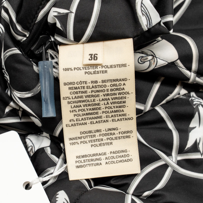 Hermes Size 36 Doudoune Courte Jacket Polyester Toile Plume Black